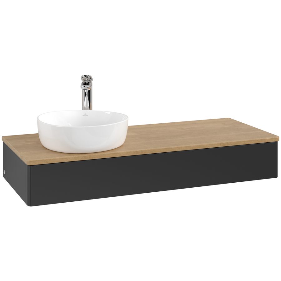 Wastafelonderkast Antao 1200x190x500mm Black Matt Lacquer K11051PD