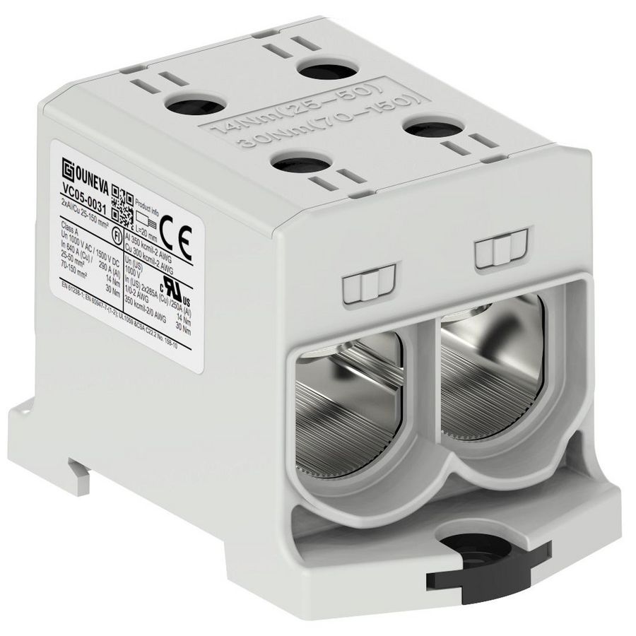 Aansluitklem OTL grijs 25-150mm² 2xAl/Cu