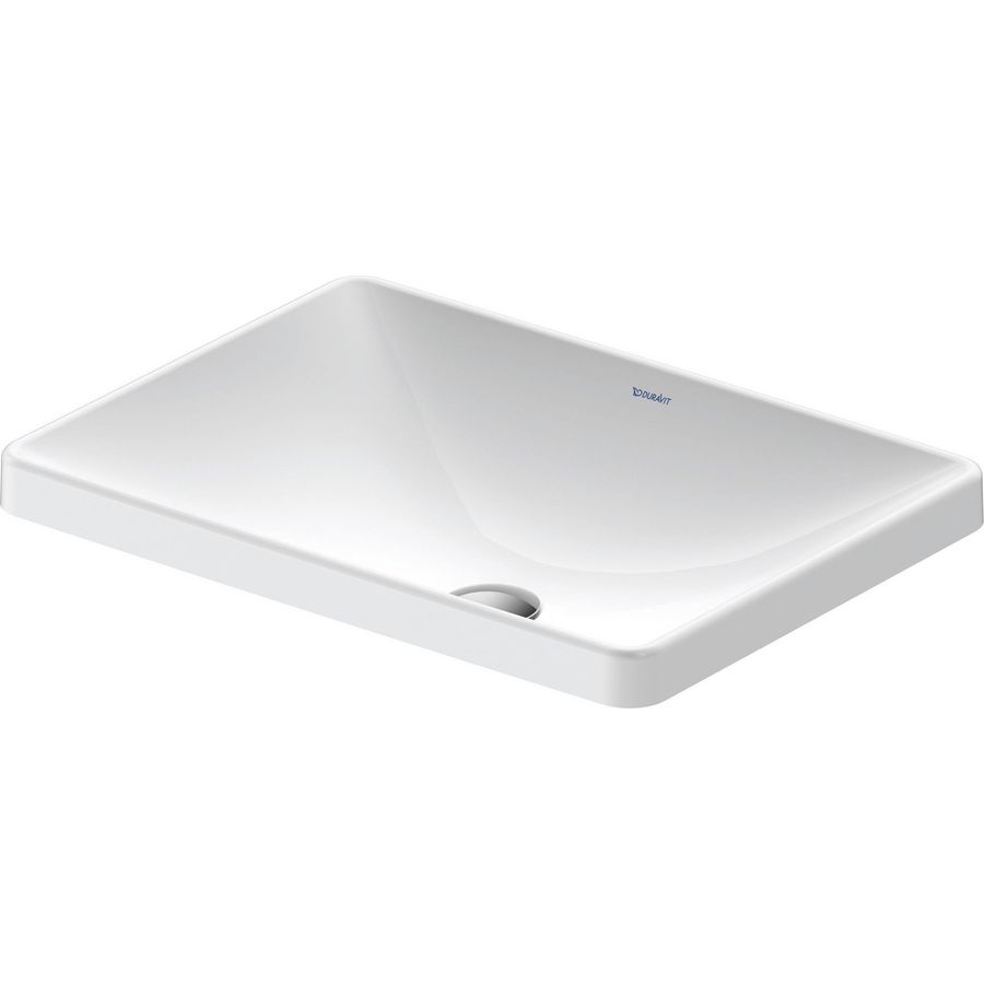 D-NEO #035860 inbouwwastafel 600mm wit zonder kraangat geslepen onderzijde