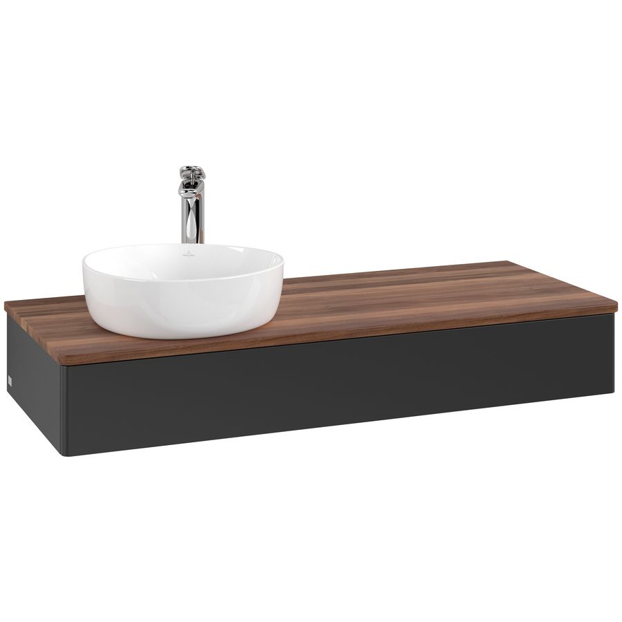 Wastafelonderkast Antao 1200x190x500mm Black Matt Lacquer K11052PD