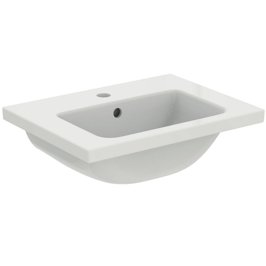 Wastafel I.LIFE-S VANITY 51cm met kraangat + overloop wit