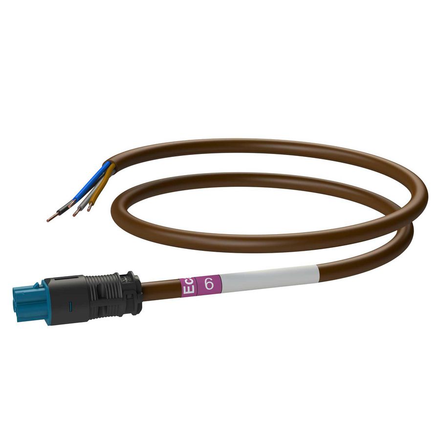 Doos a 5st. Dimsnoer Female-open 6m, 4x1,5 bruin Eca