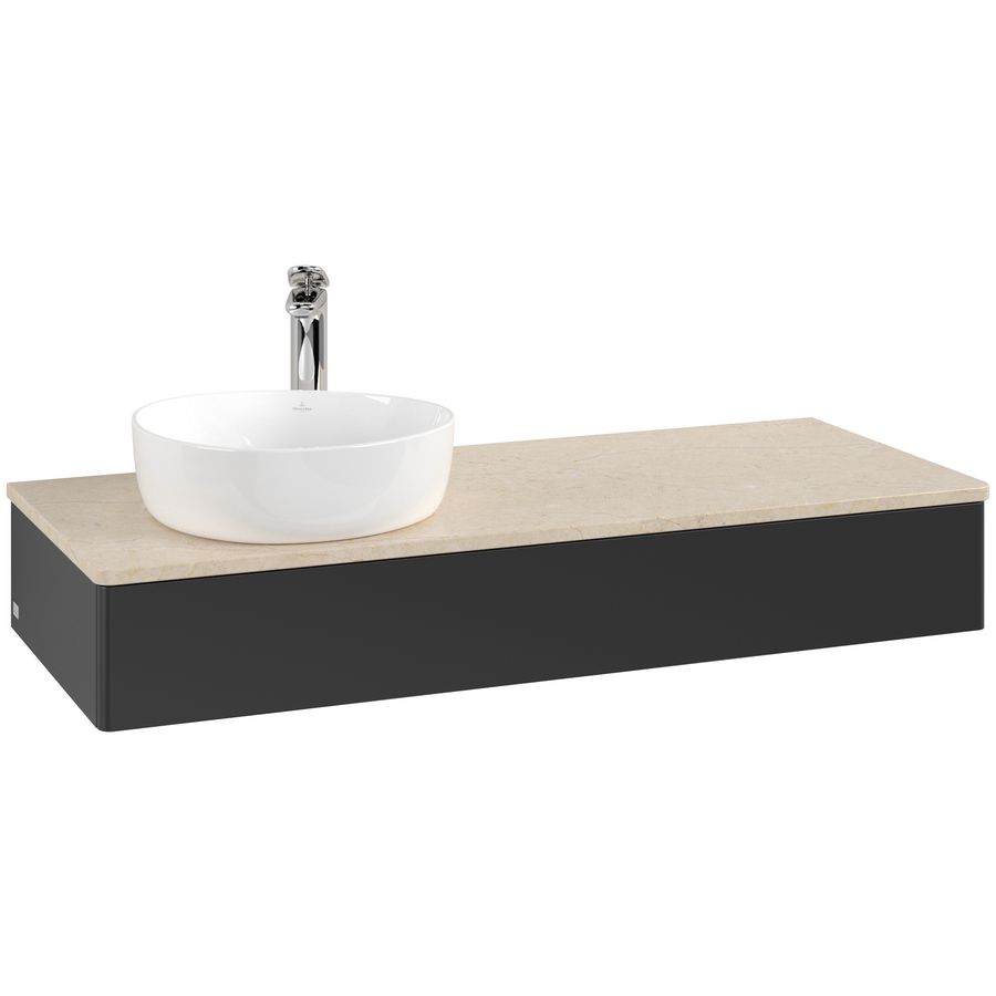 Wastafelonderkast Antao 1200x190x500mm Black Matt Lacquer K11053PD