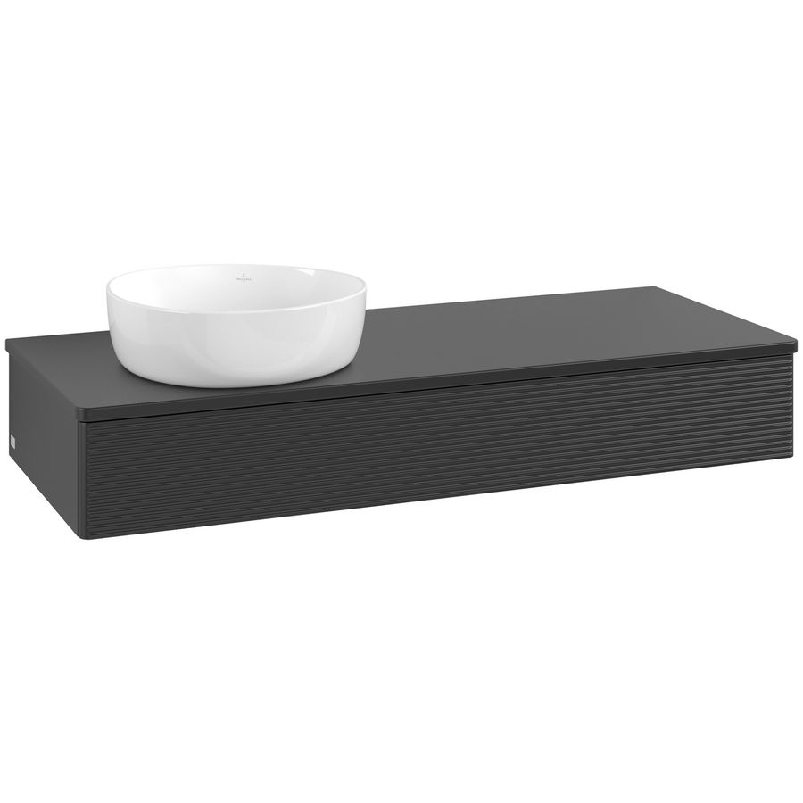 Wastafelonderkast Antao 1200x190x500mm Black Matt Lacquer K11110PD