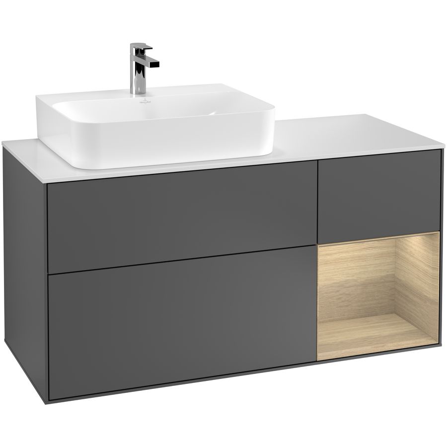 Wastafelonderkast Finion 1200x603x501mm Antr. Matt Lacquer G151PCGK