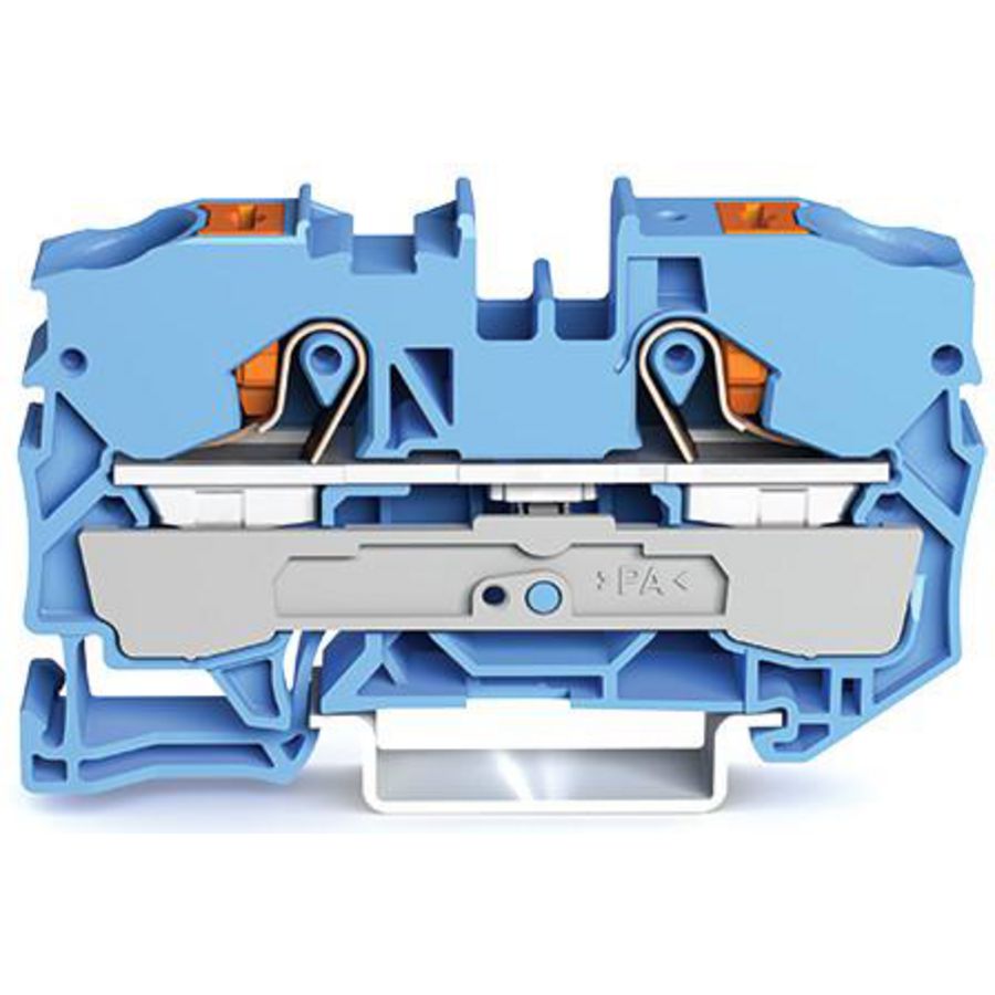 2-draads rijgklem Met drukknop 10 mm² blauw VVE=25