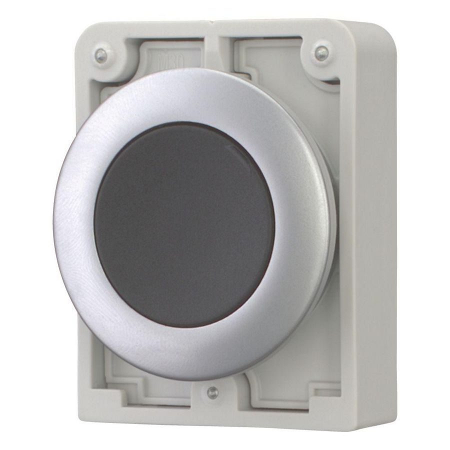 Drukknop 30mm vlak zwart terugverend