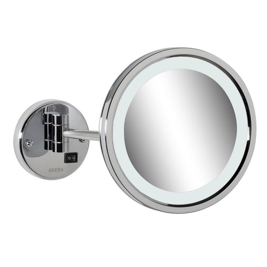 Scheerspiegel 215mm chroom 1x arm met led 3x vergrotend MIRROR