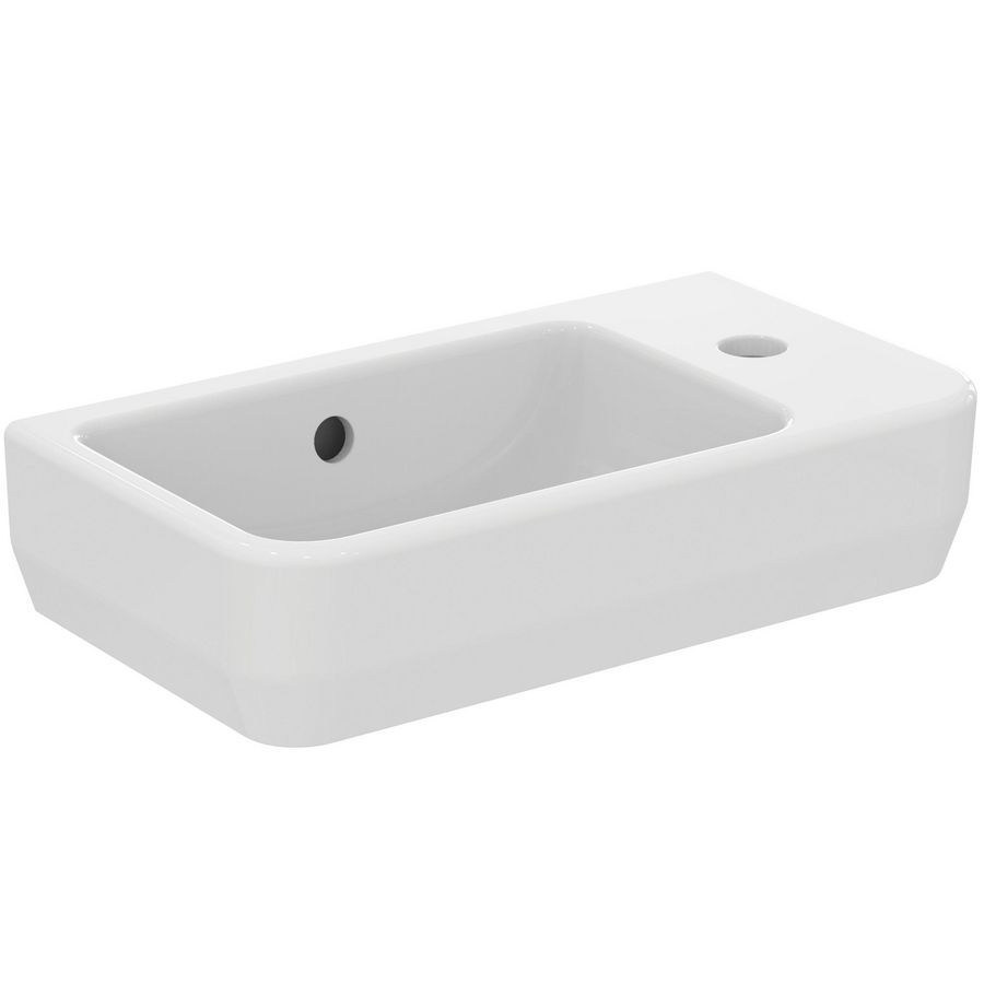 Fontein I.LIFE-S 45x25cm met kraangat rechts + overloop wit Ideal Plus