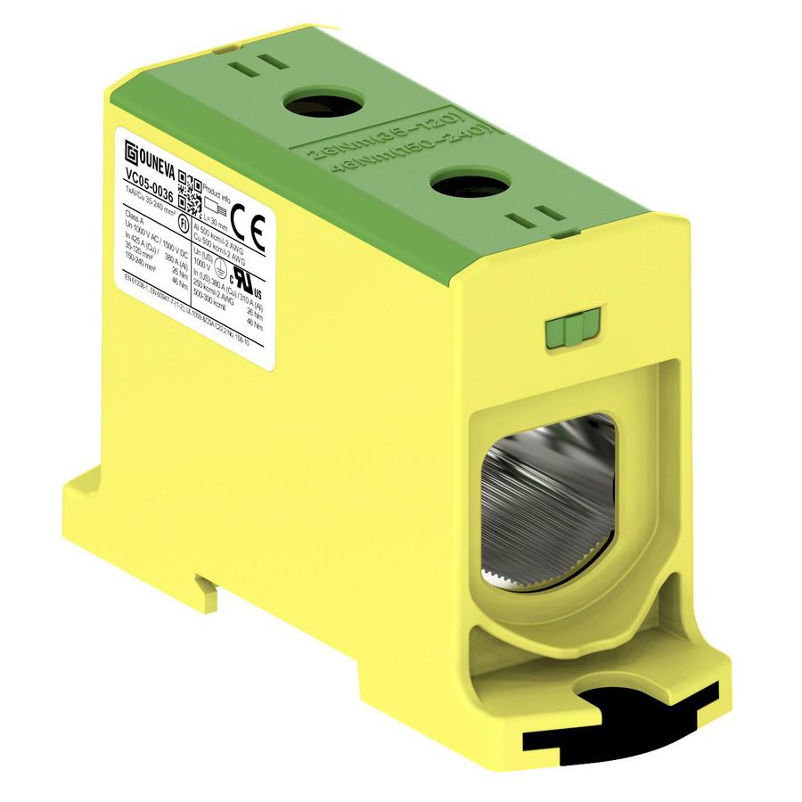 Aansluitklem OTL groen/geel 35-240mm² 1xAl/Cu