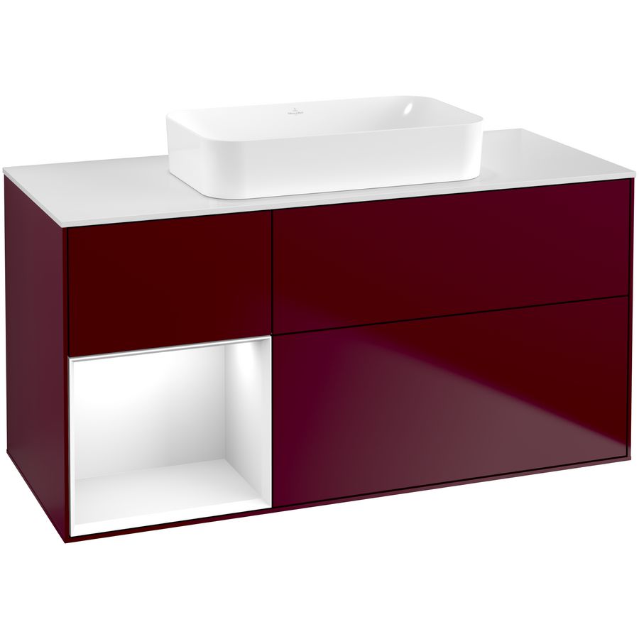 Wastafelonderkast Finion 1200x603x501mm Peony Matt Lacquer F701GFHB