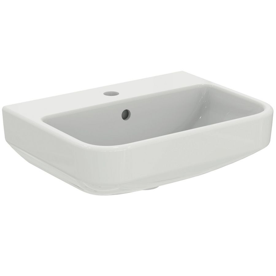 Wastafel I.LIFE-S 50x37cm met kraangat + overloop wit Ideal Plus