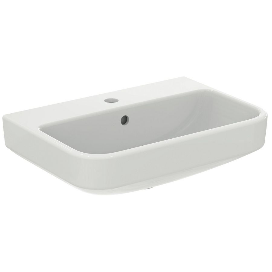 Wastafel I.LIFE-S 55x38cm met kraangat + overloop wit