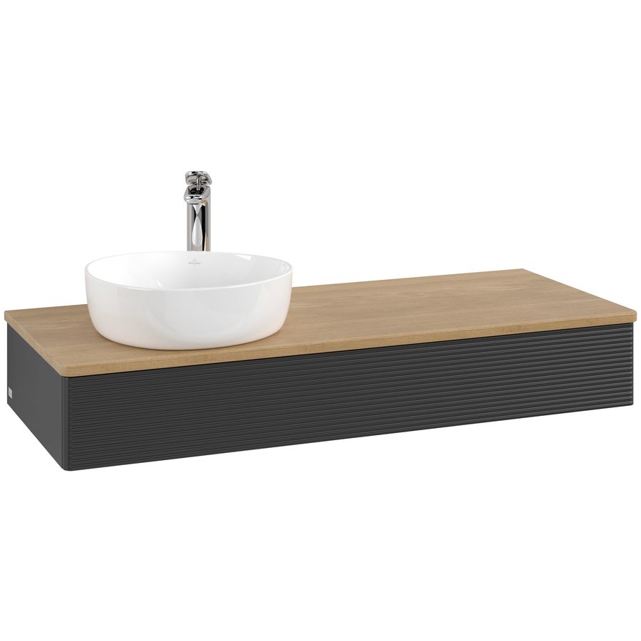Wastafelonderkast Antao 1200x190x500mm Black Matt Lacquer K11151PD