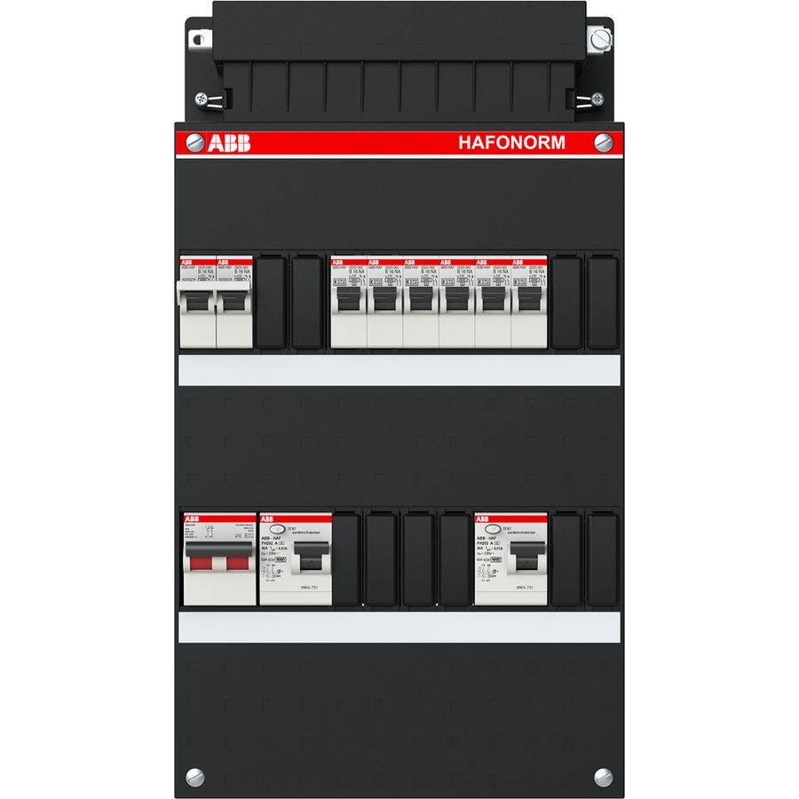 Groepenkast 6 groepen achter 2x 30mA+F+HS 1-fase 1SPF006905F0353