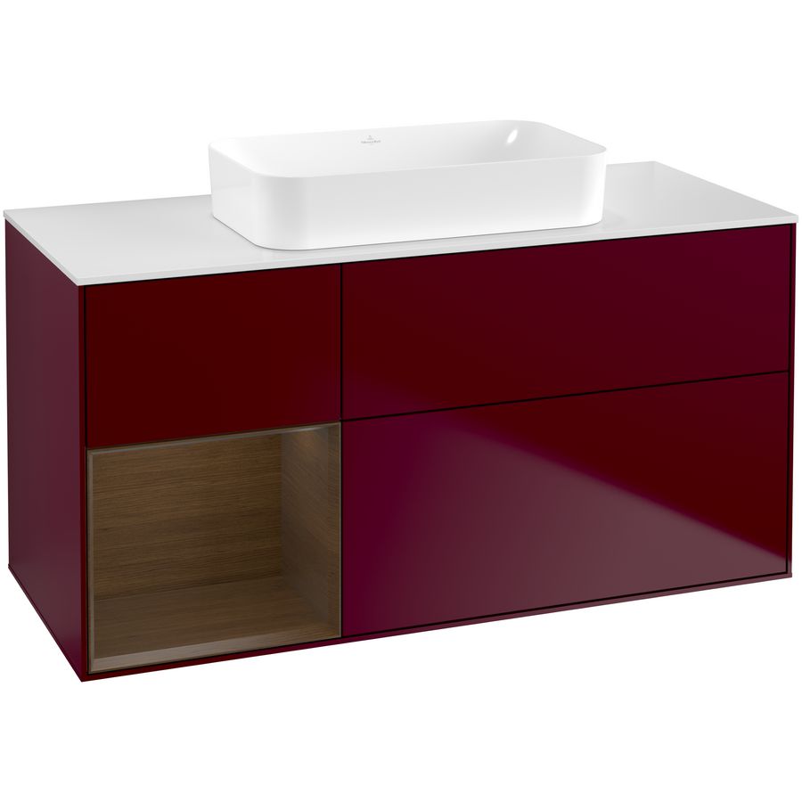 Wastafelonderkast Finion 1200x603x501mm Peony Matt Lacquer F701GNHB