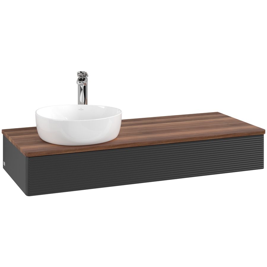Wastafelonderkast Antao 1200x190x500mm Black Matt Lacquer K11152PD