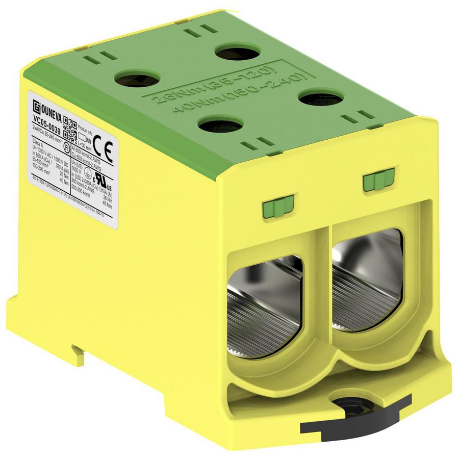 Aansluitklem OTL groen/geel 35-240mm² 2xAl/Cu