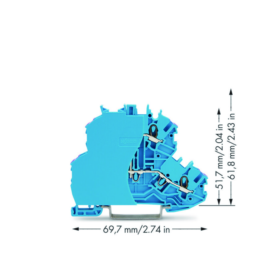 2etageklem 4-draads rijg afsl.plaat 2000-2209/099-000 VVE=50