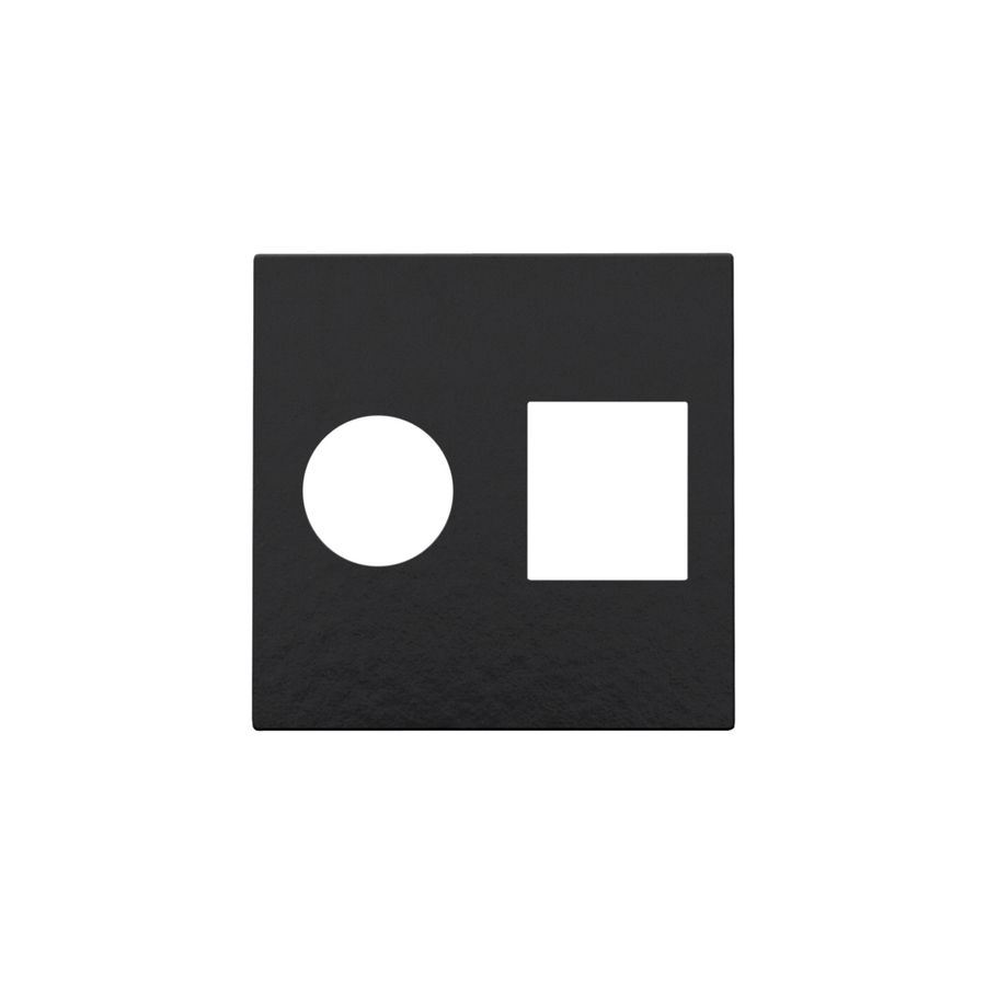 Afwerkingsset enkelvoudige coax/netwerkaans. RJ45 pianoblack