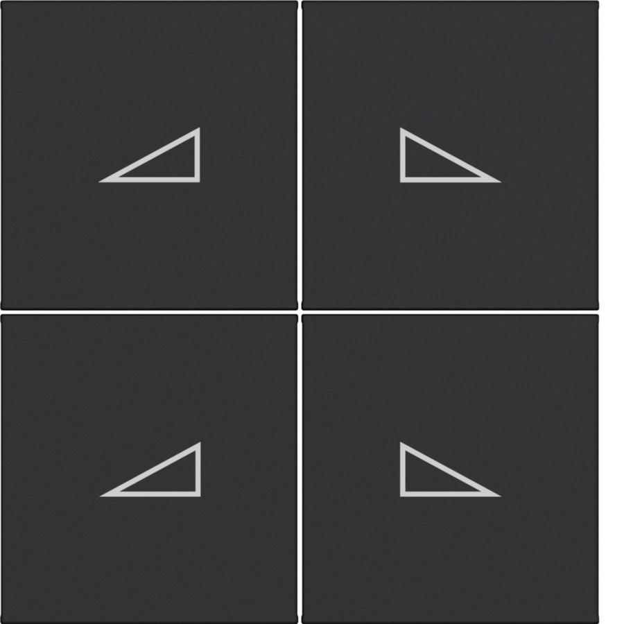 Afdekking KNX taster 4-v dimmen hoog/laag A.x/C.x zwart mat