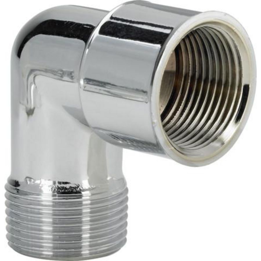 Knie 90° messing chroom 3/4" bn. x bt.