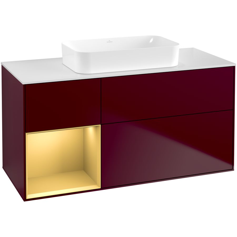 Wastafelonderkast Finion 1200x603x501mm Peony Matt Lacquer F701HFHB