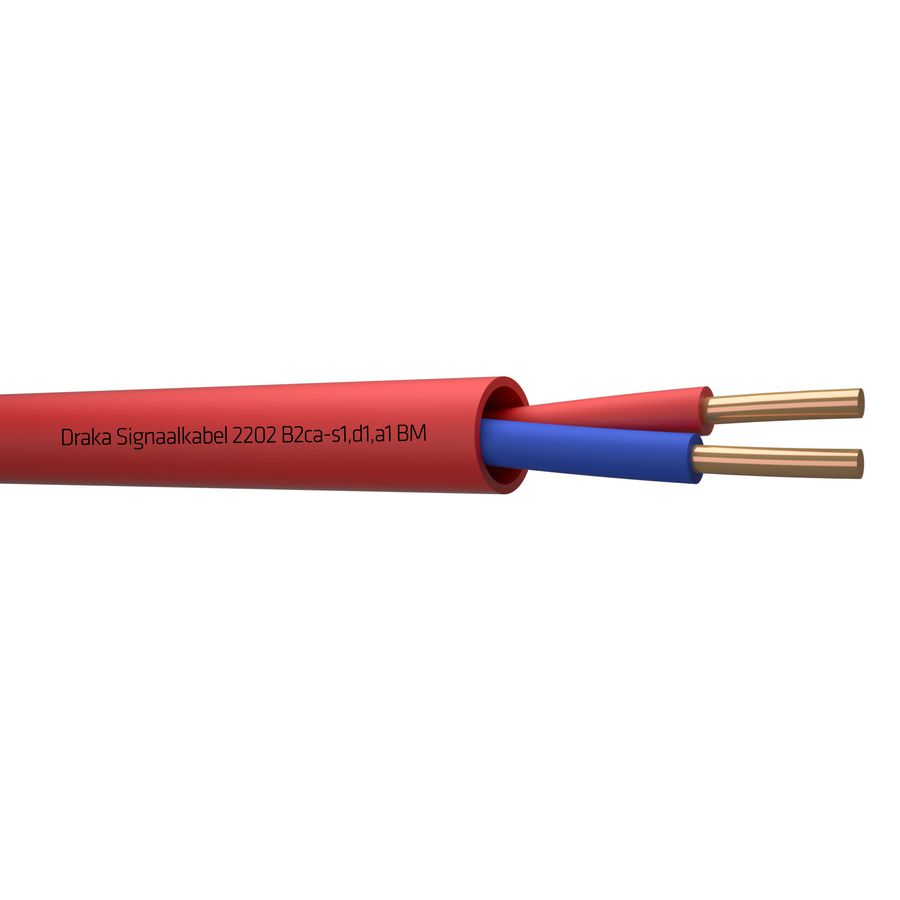 Haspel a 500m. signaal kabel B2ca rd# 2x0,8mm 2202 BM