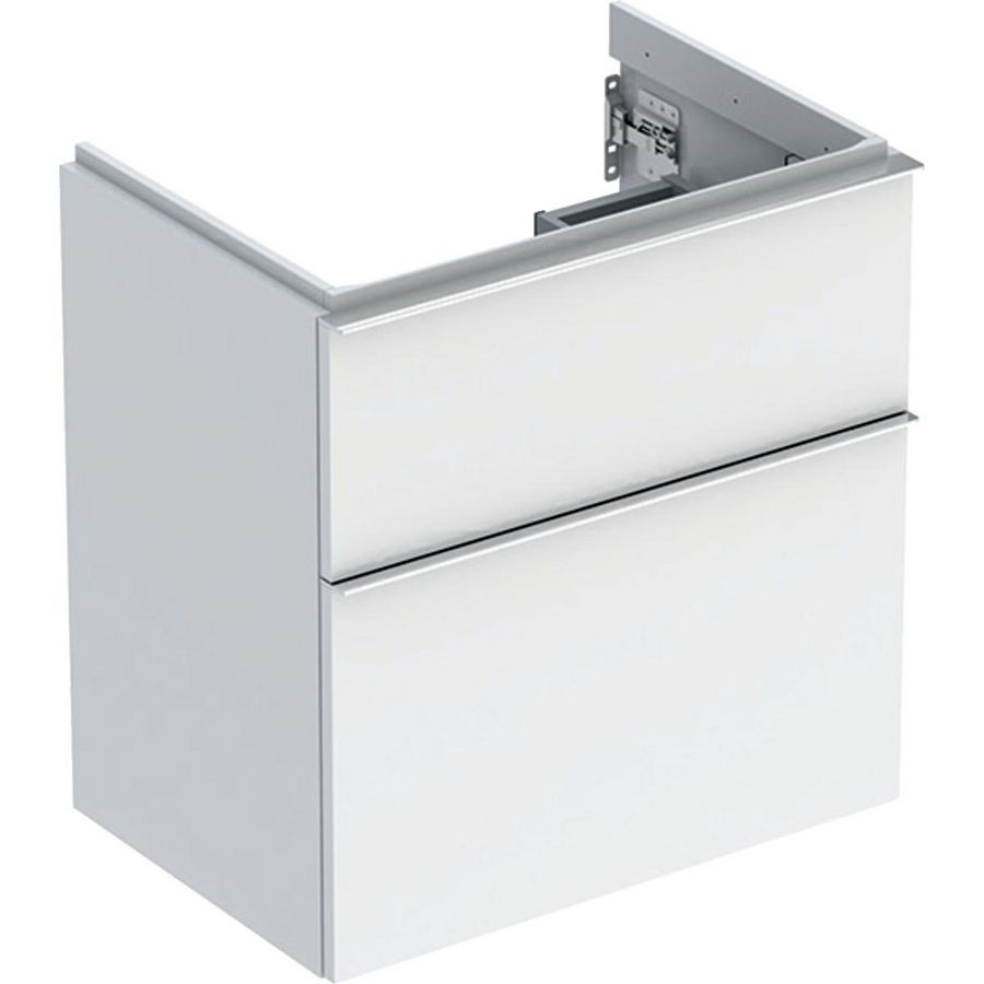 iCon wastafel onderkast compact twee laden 60cm wit/chroom
