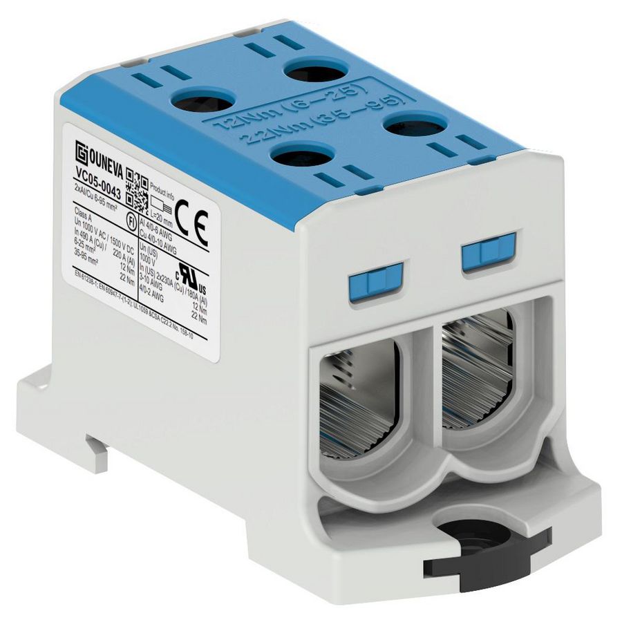 Aansluitklem OTL blauw 6-95mm² 2xAl/Cu