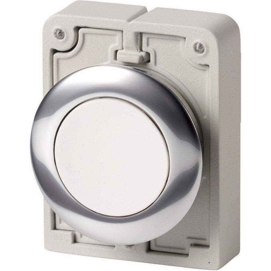 Drukknop 30mm vlak wit terugverend