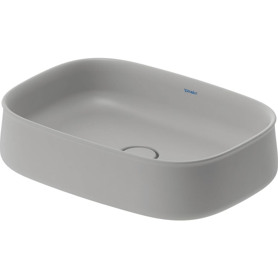 Zencha #237355 Opzetwastafel Grijs Zijdemat 550mm geslepen zonder kraangat