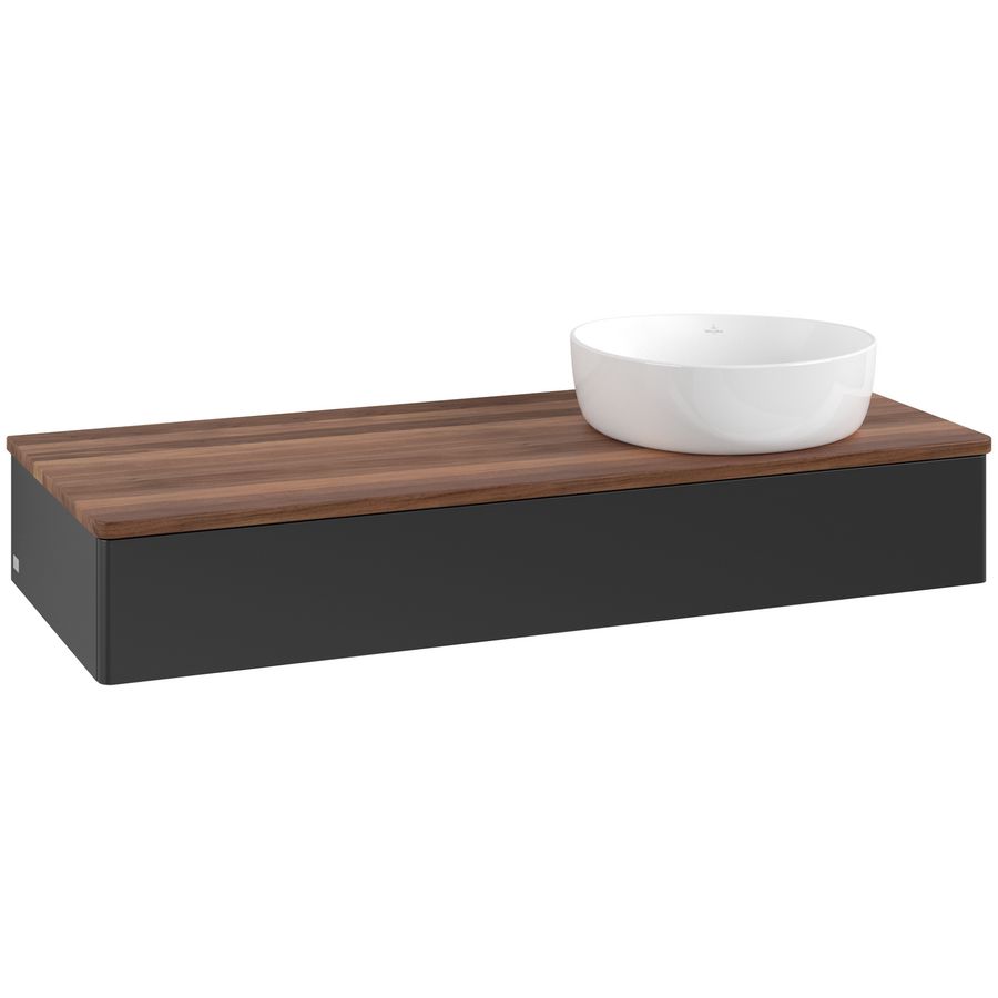 Wastafelonderkast Antao 1200x190x500mm Black Matt Lacquer K12012PD