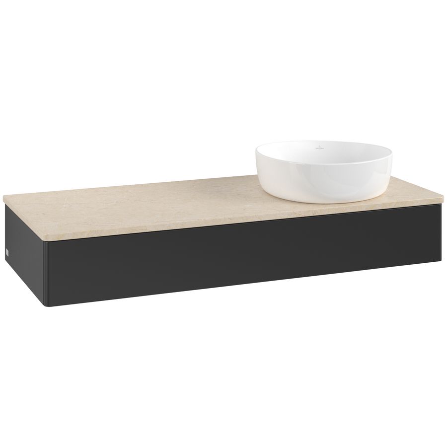 Wastafelonderkast Antao 1200x190x500mm Black Matt Lacquer K12013PD