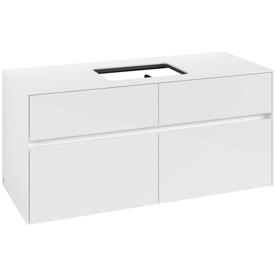 Wastafelonderkast Collaro 1200x548x500mm Glossy White C11200DH