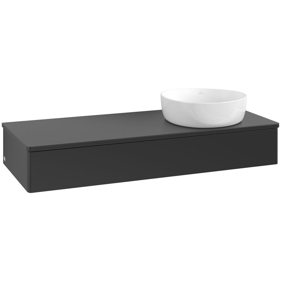 Wastafelonderkast Antao 1200x190x500mm Black Matt Lacquer K12050PD