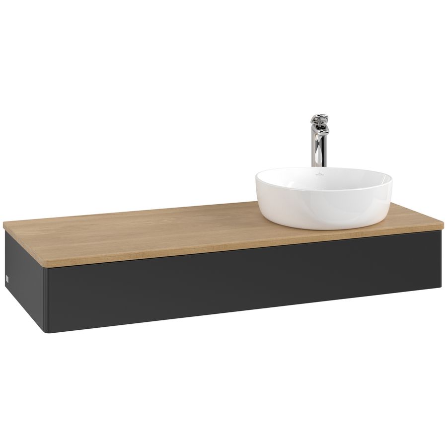 Wastafelonderkast Antao 1200x190x500mm Black Matt Lacquer K12051PD