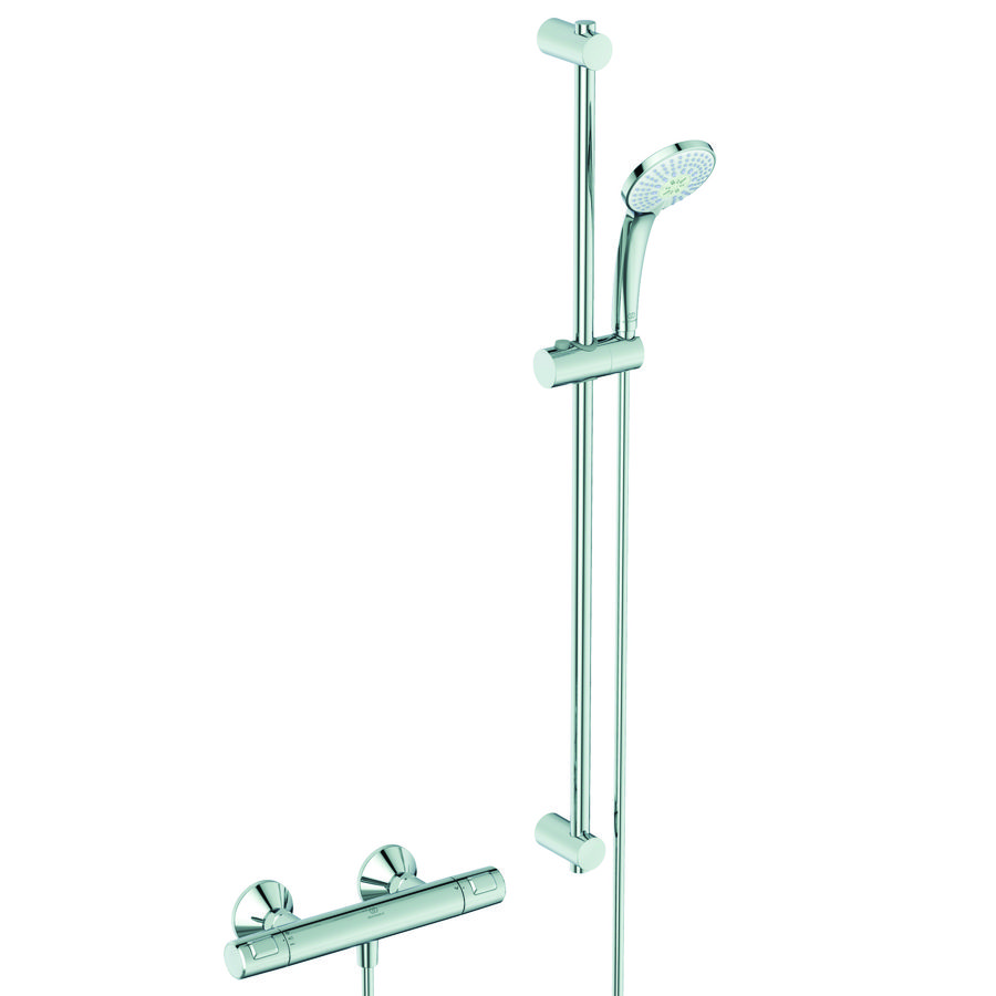 Doucheset / renovatieset Ceratherm T25 met Idealrain M3 glijstang 90cm chroom incl. s-koppelingen