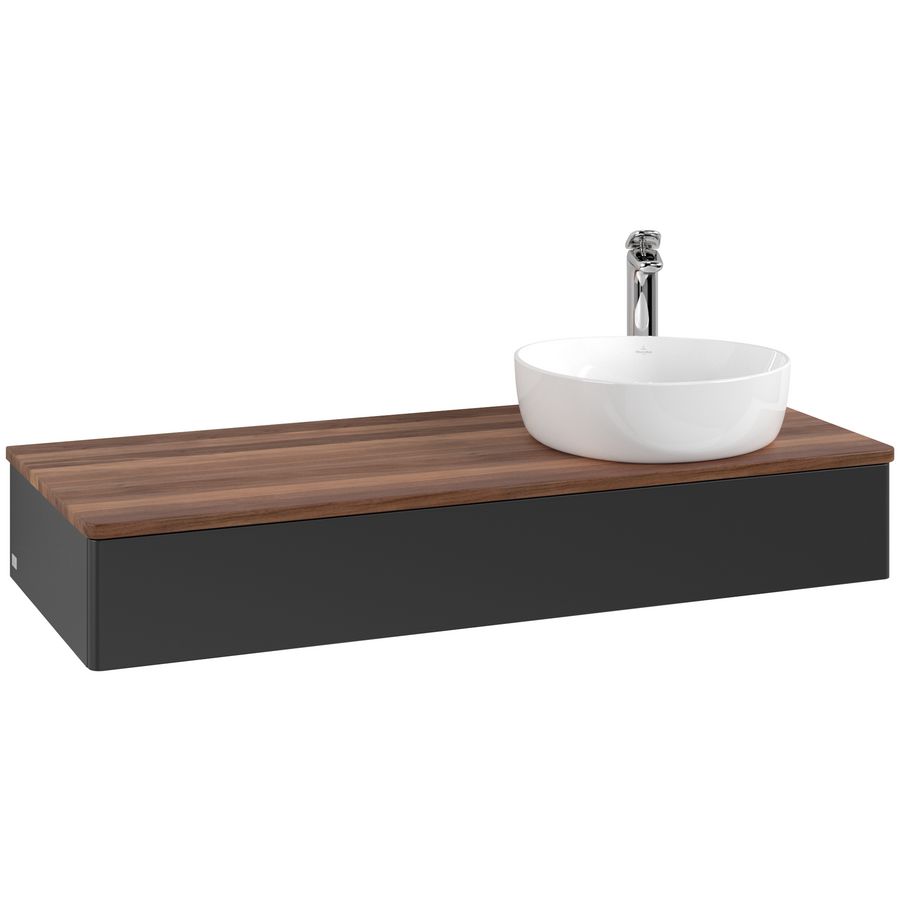 Wastafelonderkast Antao 1200x190x500mm Black Matt Lacquer K12052PD