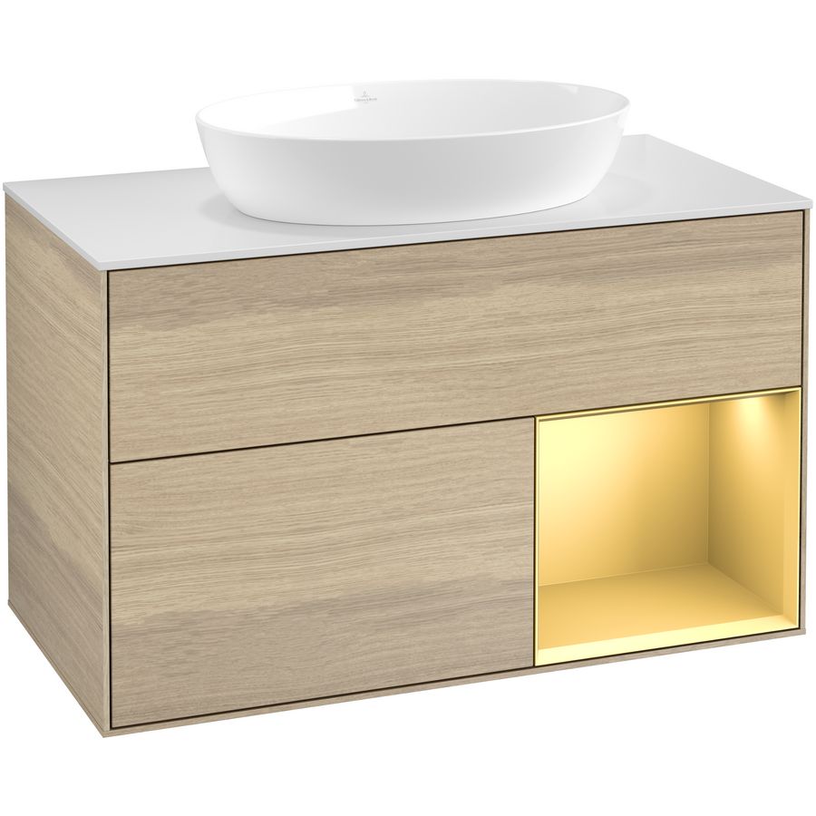 Wastafelonderkast Finion 1000x603x501mm Oak Veneer FA21HFPC