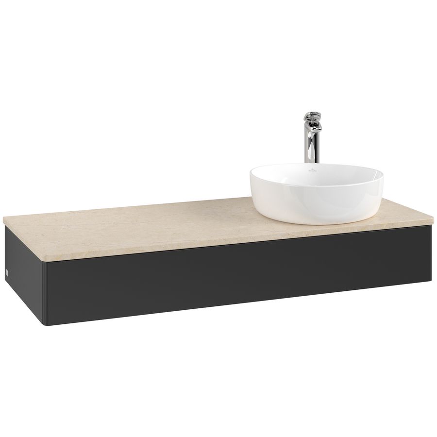 Wastafelonderkast Antao 1200x190x500mm Black Matt Lacquer K12053PD