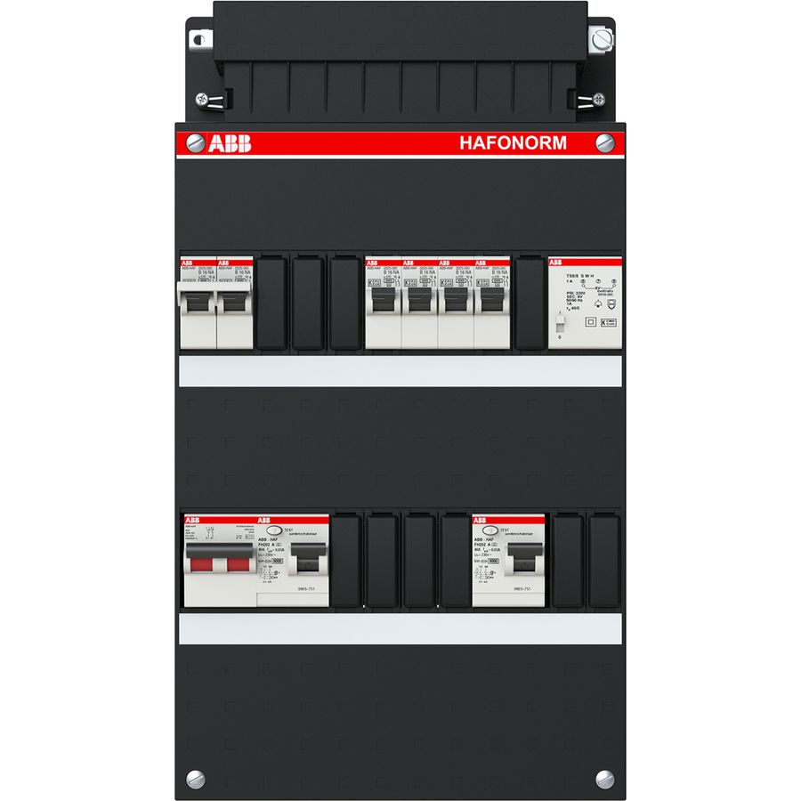 Groepenkast 4 groepen achter 2x 30mA+FT+HS 1-fase 1SPF006907F0319