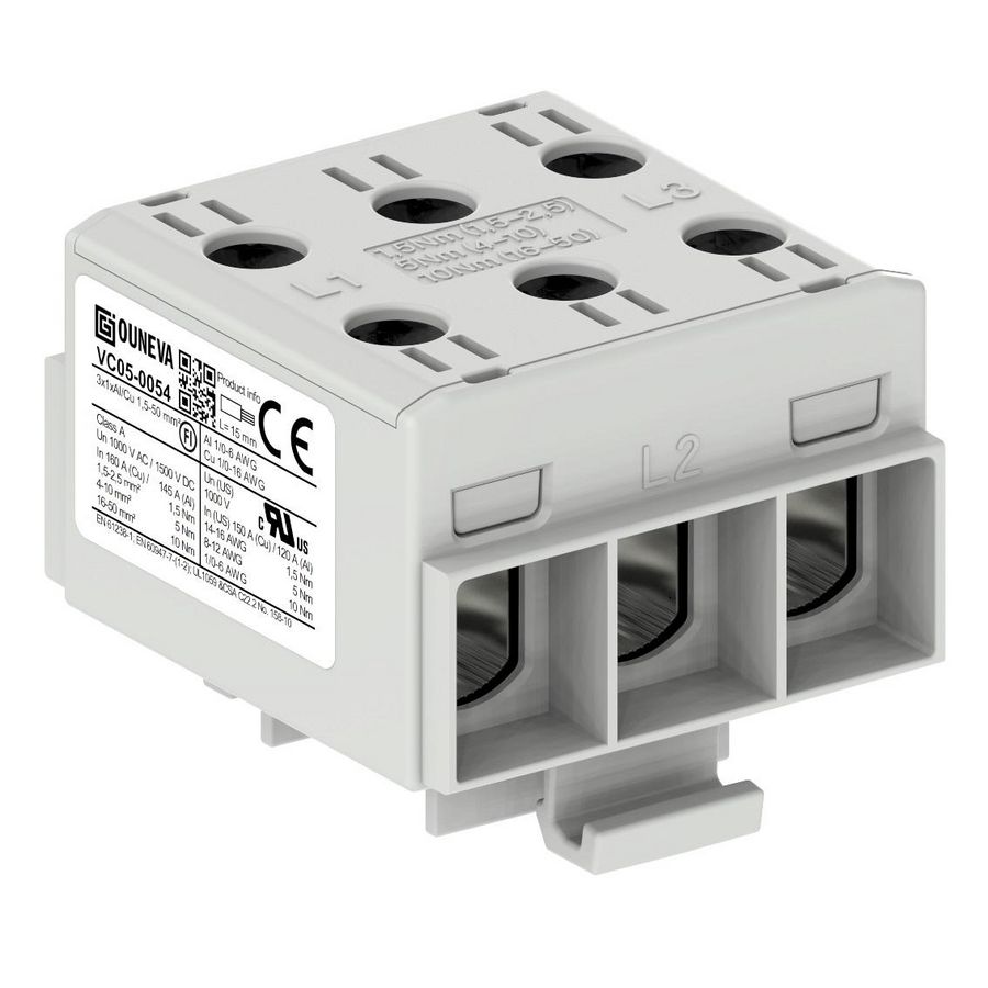 Aansluitklem OTL grijs 15-50mm² 3x1xAl/Cu