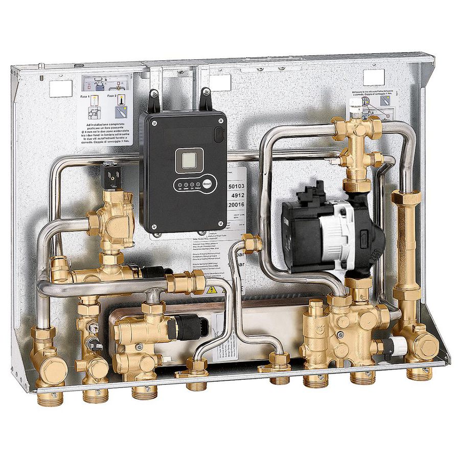 Distributie-unit lage temp. gesch. CV+SWW 40kW + pomp