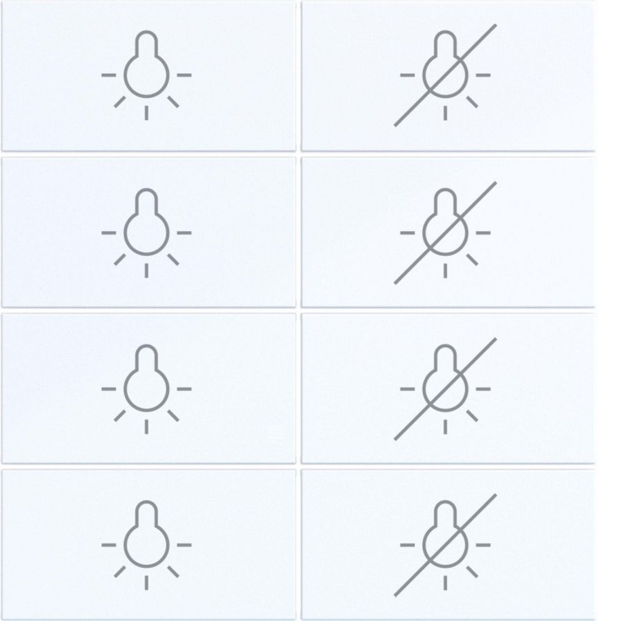 Afdekking KNX taster 8-v licht aan/uit A.x/C.x lichtwit gl.