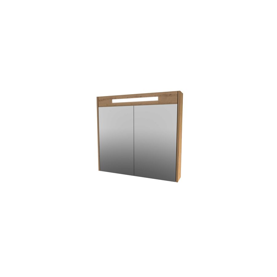 Spiegelkast LED verlichting 2 deuren 800X140X740 Urban oak