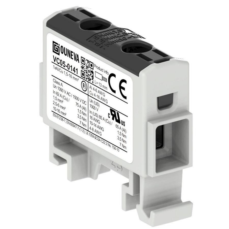 Aansluitklem OTL zwart 15-16mm² 1xAl/Cu