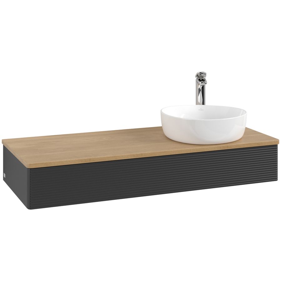 Wastafelonderkast Antao 1200x190x500mm Black Matt Lacquer K12151PD