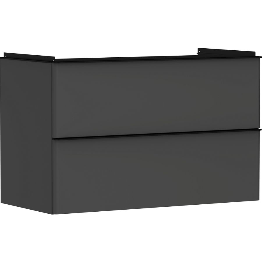 Onderkast mat grijs diamant 980x475mm 2x la tbv wastafel greepkleur mat zwart Xelu Q 54032670