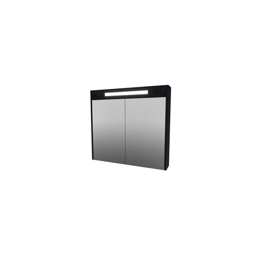 Spiegelkast LED verlichting 2 deuren 800X140X740 charcoal oak